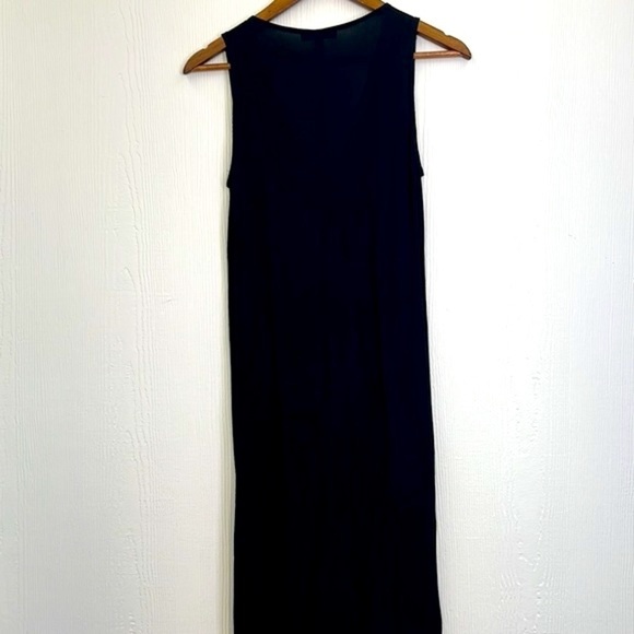 Madewell - Black Sleeveless Sleek Covered Buttons Down Front Midi Dress Size XXS - Picture 10 of 10